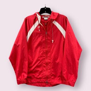 NIKE Jacket Womens Medium Golf‎ Full Zip Red White-Packable